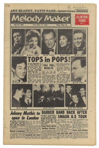 Melody Maker May 13, 1961 Poll Results Charlie Parker Art Blakey Patti Page