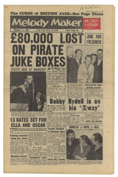 Melody Maker February 11, 1961 Curse of British jazz Bobby RydellJune Christy