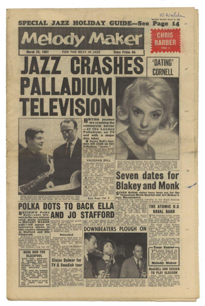 Melody Maker March 25, 1961 Chris Barber Brenda Lee Lita Rosa Quincy Jones Ray Brown