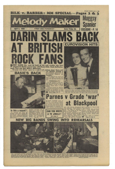 Melody Maker April 2, 1960 Bobby Darin Everly Brothers Elvis John Barry Miles Davis