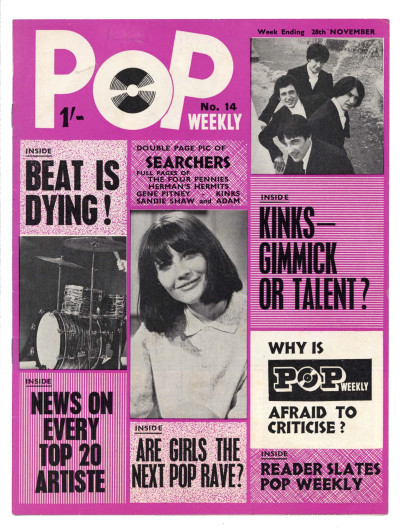 Pop Weekly Magazine No 14 28 November 1964 Gene Pitney Sandy Shaw The Beatles The Kinks The Searchers Herman's Hermit The Four Pennies