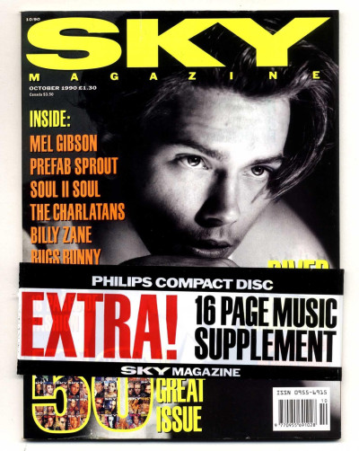 SKY Magazine October 1990 with supplement River Phoenix  Mel Gibson Billy Zane Charlatans Bugs Bunny