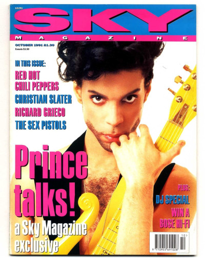 SKY Magazine October 1991 Prince Sex Pistols Red Hot Chilli Peppers Christian Slater Richard Grieco
