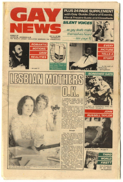 Gay News magzine/newspaper No 191  May 15-28, 1980  lesbian mothers
