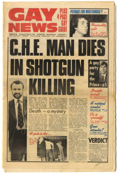 Gay News magzine/newspaper No 161 February 22 March 7, 1979 C.H.E. shotgun shooting Steven Berkoff