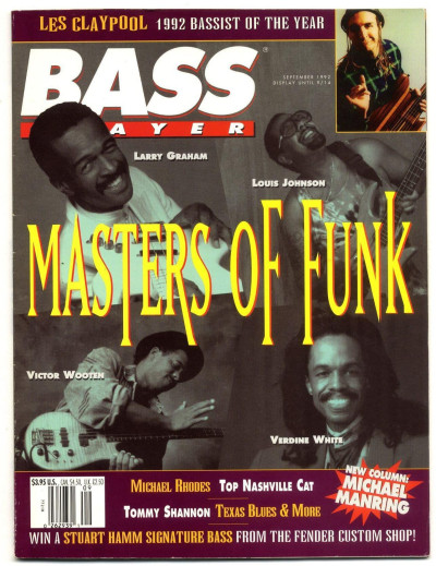 Bass Player Magazine September 1992 Masters of Funk Larry Graham Victor Wooten Louis Johnson