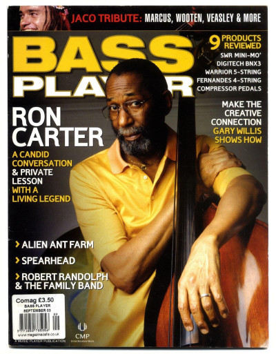 Bass Player Magazine  September 2003 Ron Carter Jaco Pastorius Gary Willis Robert Randolph Spearhead