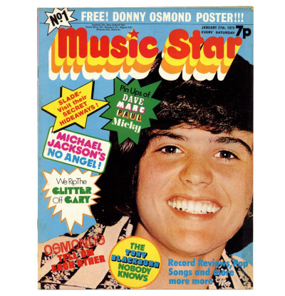 Music Star Magazine No 1 27 January 1973 with super rare Donny Osmond Poster!