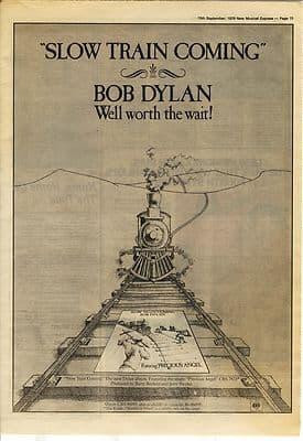 Bob Dylan Slow train coming Poster Size vintage music press advert cutting/clipping 1979