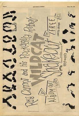 RAY CAMPI Press Poster Size vintage music press advert cutting/clipping 1979