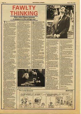 JOHN CLEESE Fawlty Thinking Interview Press article/cutting/clipping 1979