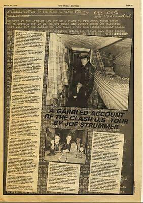 Clash Joe Strummer 1 page Interview Press article/cutting/clipping 1979