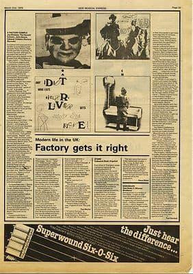 Joy Division Factory sample EP review Press article/cutting/clipping 1979