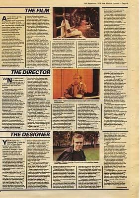 HR GIGER ALIEN Special 2 page music press article/cutting/clipping 1979