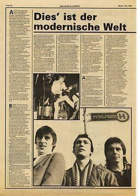 Jam PAUL WELLER 2 page interview Music Press article/cutting/clipping 1979