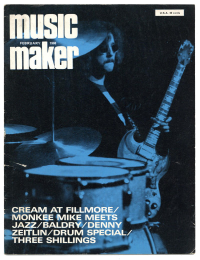 Music Maker Magazine 2/1968 Cream Jimi Hendrix Denny Zeitlin Monkees John Baldry