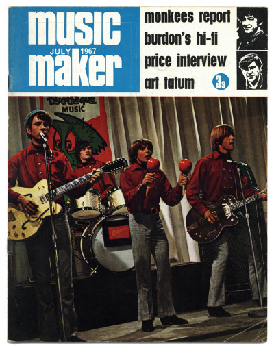 Music Maker Magazine UK 7/1967 Eric Burdon Alan Price Art Tatum BB King Monkees George Wein
