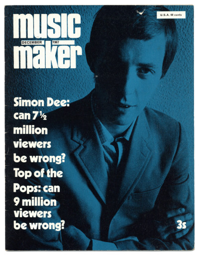 Music Maker Magazine UK 12/1967 Bee Gees Jazz Expo 67 Woody Guthrie Simon Dee TOTP