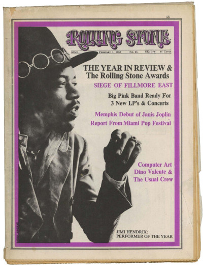 Rolling Stone Magazine No 26 1 February 1969 Jimi Hendrix Miami Pop fest Janis Joplin 1968 Review