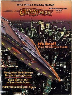 Crawdaddy Magazine February 1974 Buddy Holly Bowie Mott Elton John Rod Stewart UFO sightings