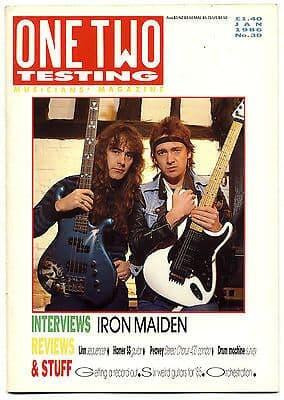 One Two Testing Magazine January 1986 Iron Maiden Steve Harris Adrian Smith