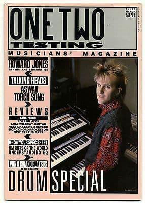 One Two Testing Magazine March 1985 Talking Heads Jerry Harrison Howard Jones Aswad William Orbit