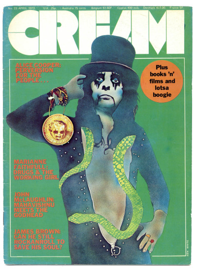 Cream UK Magazine No 23 April 1973  Pink Floyd Donovan Grateful Dead Mick Farren Alice Cooper