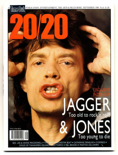 20/20 Time Out Magazine No 6 September 1989 Mick Jagger Brian Jones Eurythmics Catherine Denuve